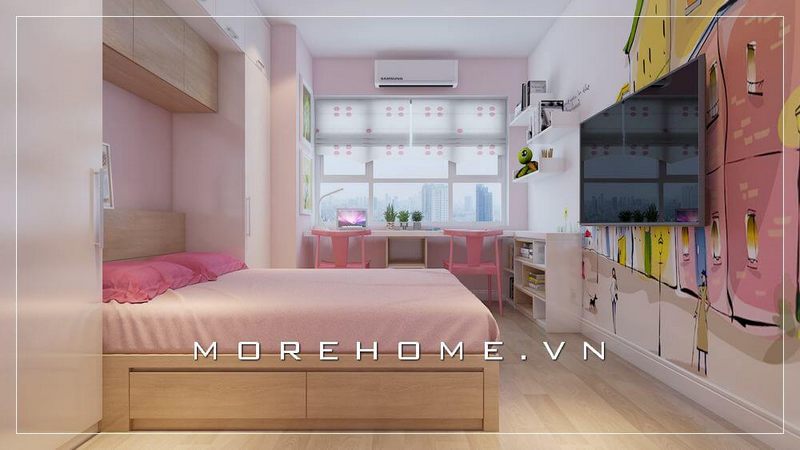 Phòng ngủ có góc học tập